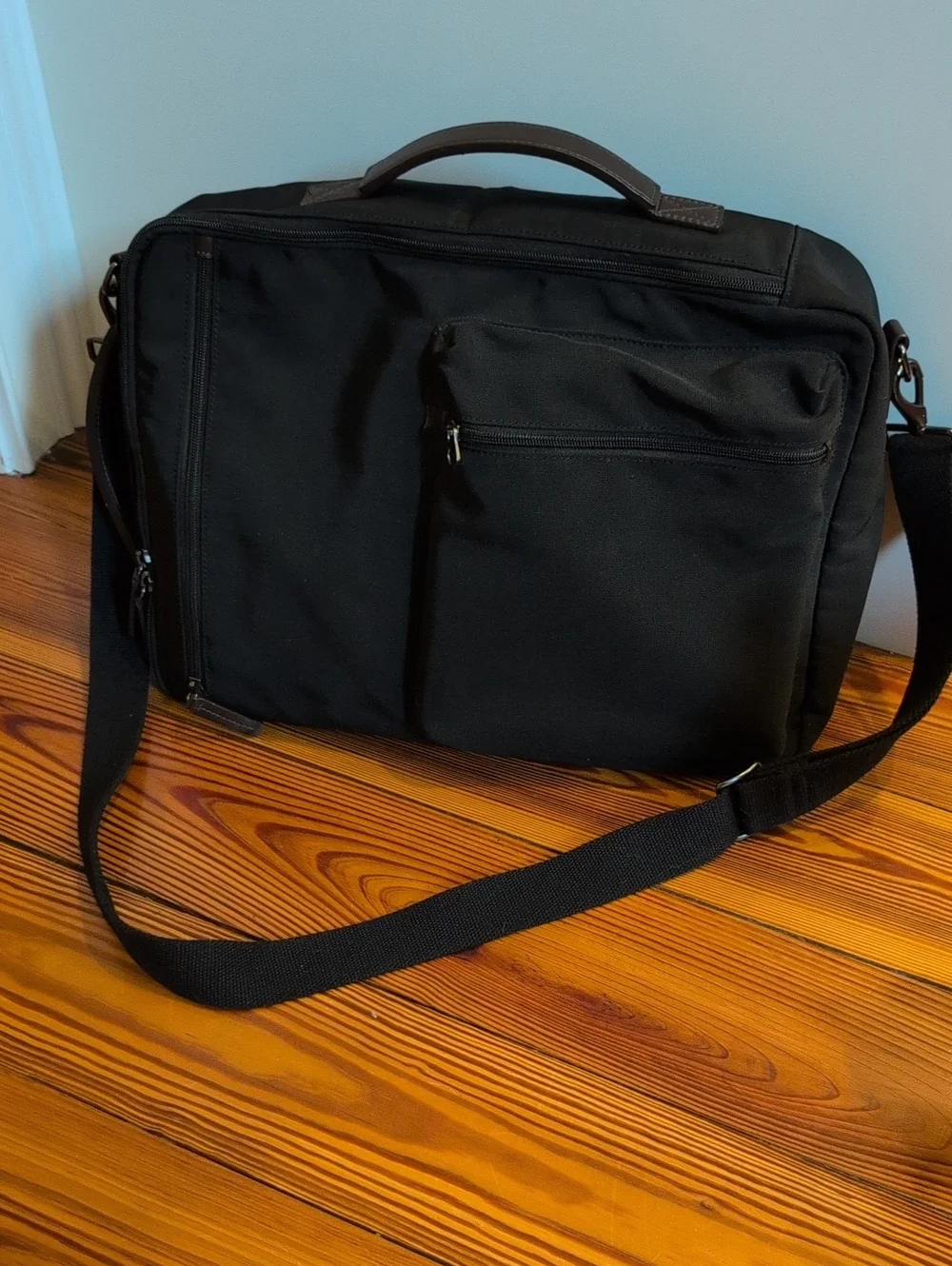 Fossil Buckner Commuter Convertible Backpack Black Nylon Bag